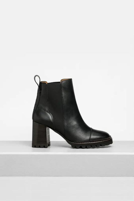 Bottines en cuir noir CHLOE